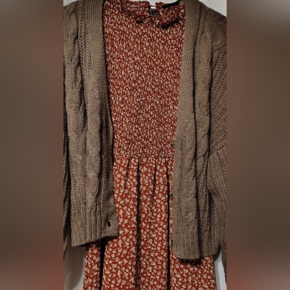SO Goods For Life Cable Knit Cropped Button-Front Brown XL Sonoma - Picture 6 of 7